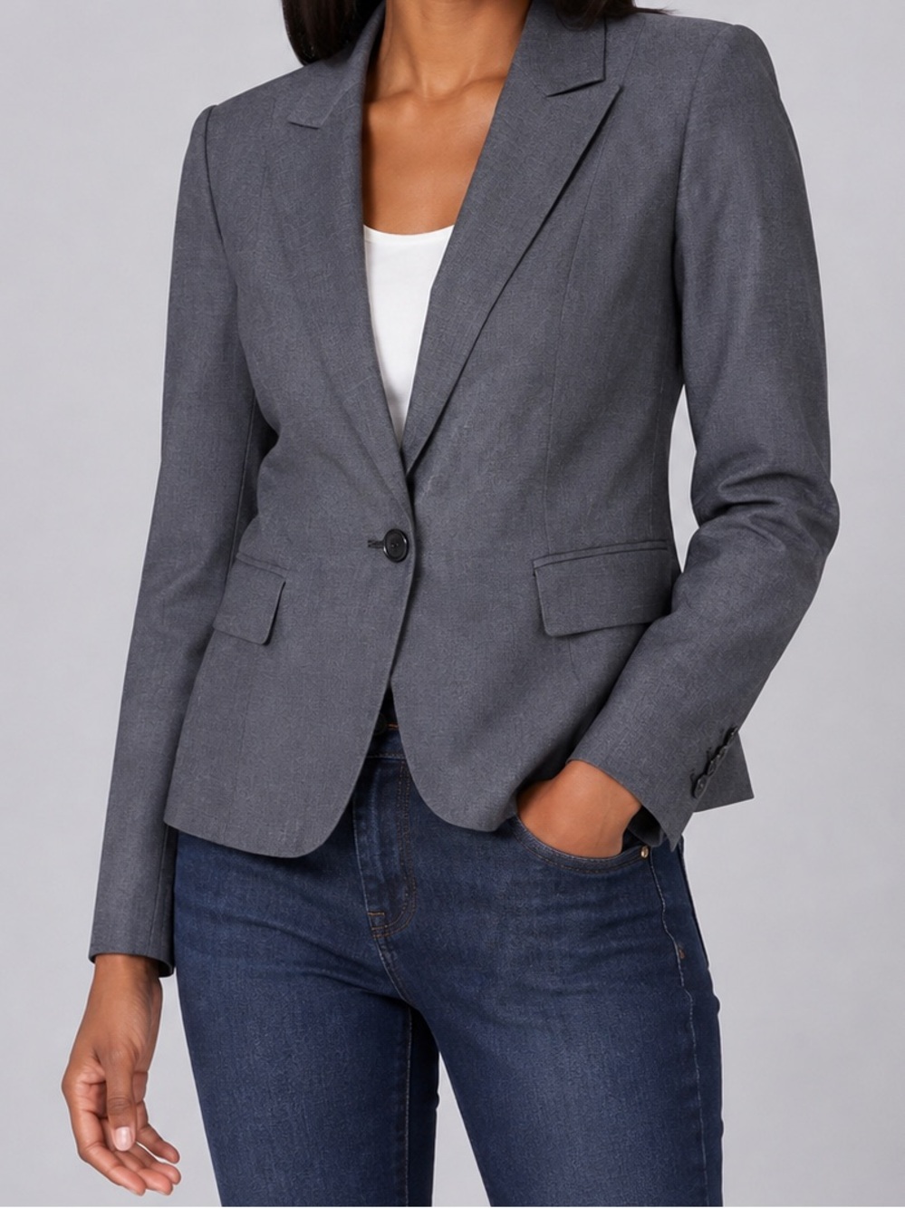 The Limited | Gray Tailored Single-Button Blazer | Size 4 | Like New | Office